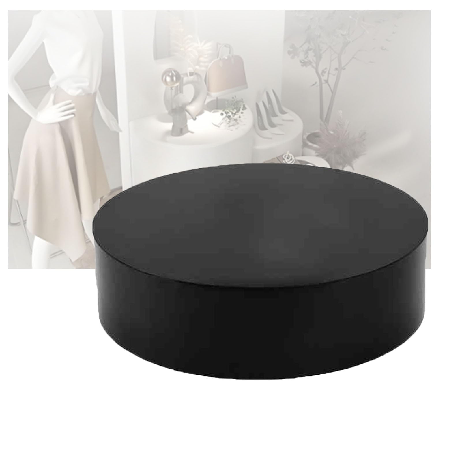 Mannequin rond noir cylindre haut de gamme pour présentoirs de vêtements de luxe