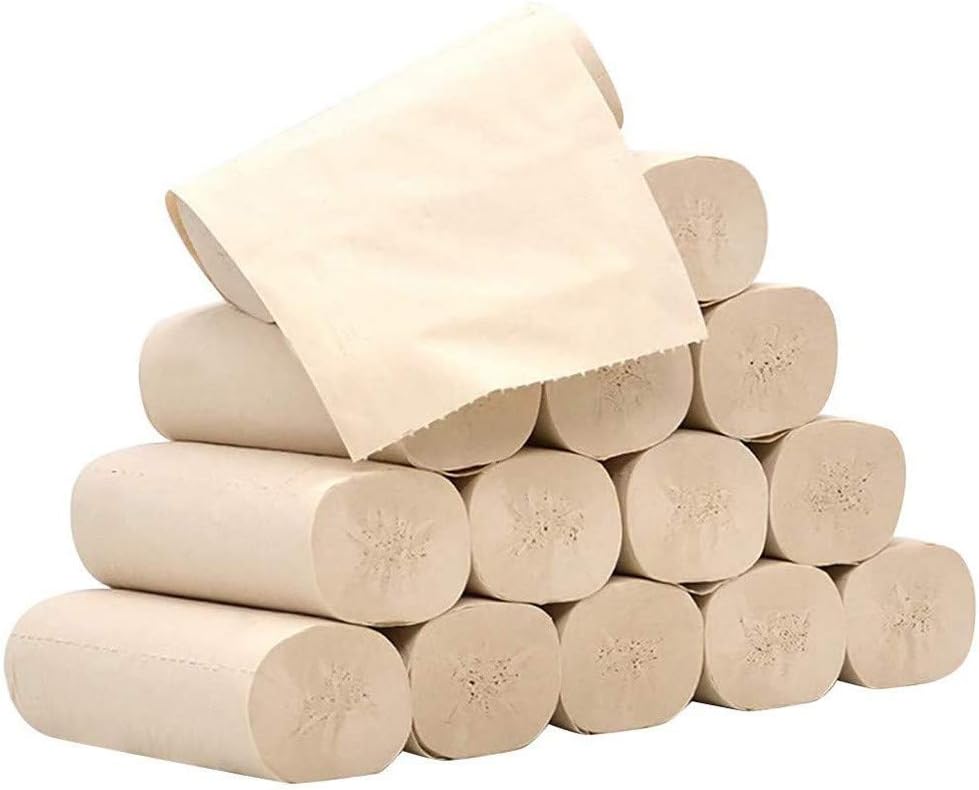 Fcostume 16 Roll Packs Home Toilet Paper Toilet Paper Family Tissue Paper Roll 4 Layer Thickened Household Paper Easily Degradable Soft Design (Green)