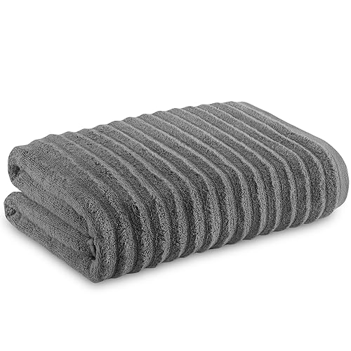 Towelogy Bamboo Extra Large Bath Towels (90x140cm, 1 Pack) - Highly Absorbent & Fast Drying Bath Sheets OEKO-TEX CERTIFIED (Charcoal, 1)