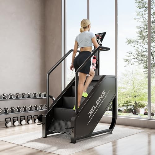 Image of JELENS Stair Stepper Machine with LED Screen, 550 LBS Commercial Grade Stairmaster Machine, Stair Climber with 15 Resistance Levels, 24-163 Steps /Minute