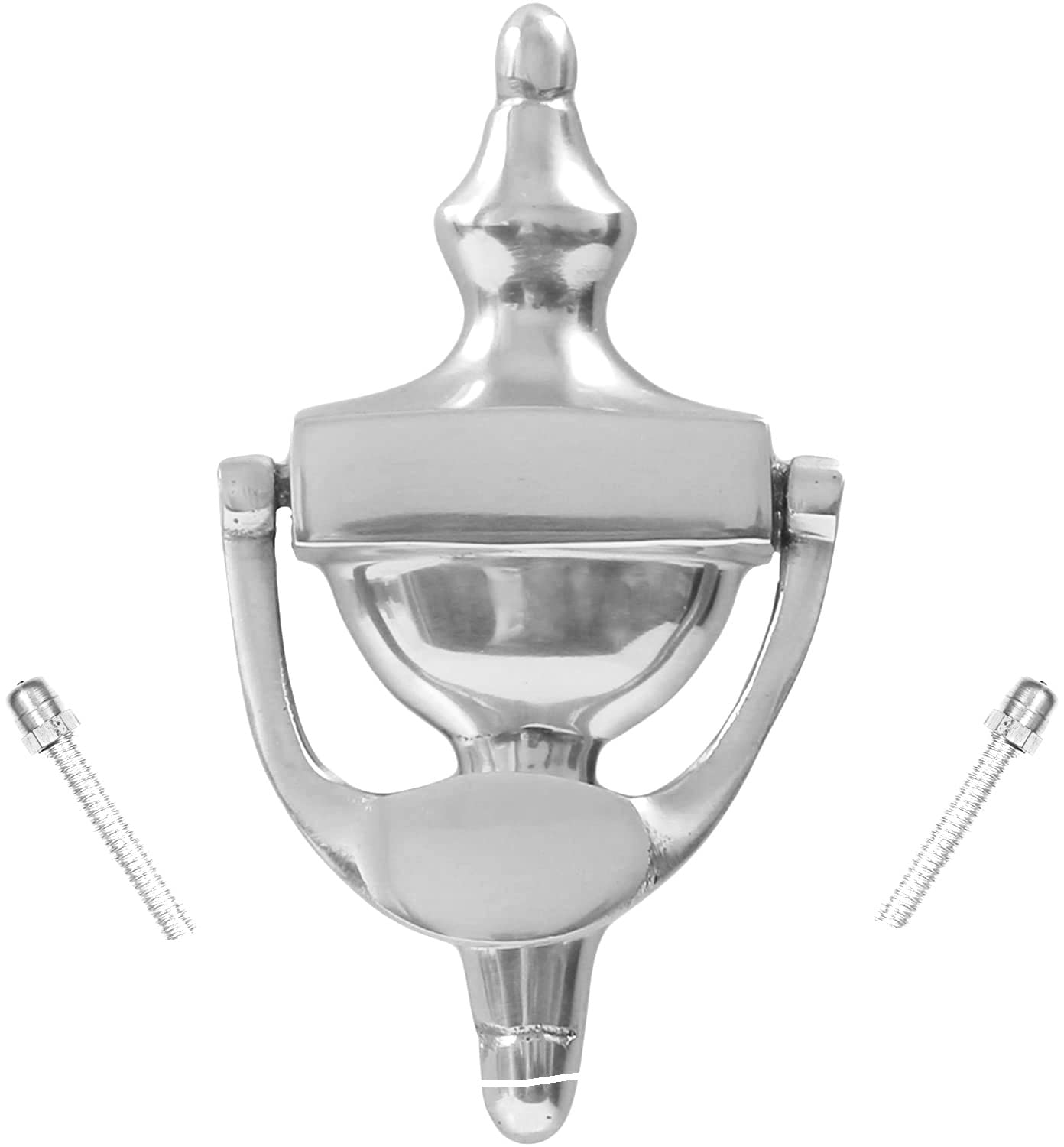 Terf Silver Terf® 150Mm Traditional Polished Chrome Door Knocker Urn 150Mm (6'') Door Knocker For Front Door Including Fixing Screw - Pack Of 1