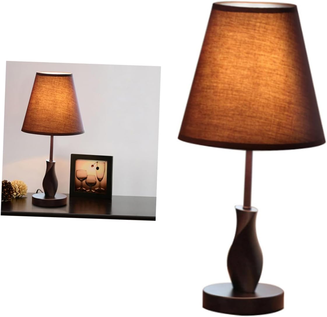 Small Table Lamp with Solid Wood Base Modern Design Desk Lamp for Home Office Dimmable