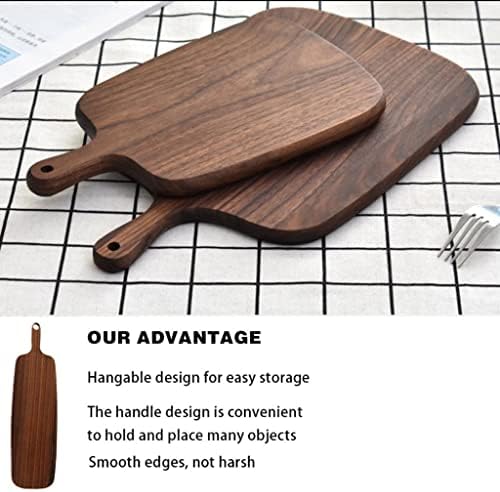 Premium B & Walnut Cutting Board - 35cm Chopping Block for Pizza, Bread, Fruits, Vegetables & Sushi - Stylish Hanging Design, Durable Kitchen Essential for Chefs & Home Cooks