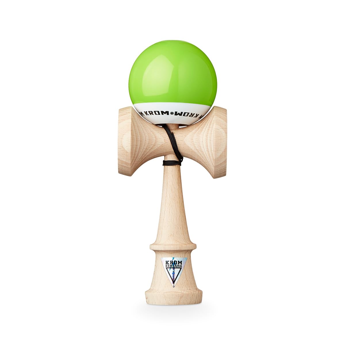 KROM - Kendama Toy POP LOL Lime Green - High Wood Quality - Extra Strong - for Beginner and Pro - Gift Pack : Extra String + Stickers