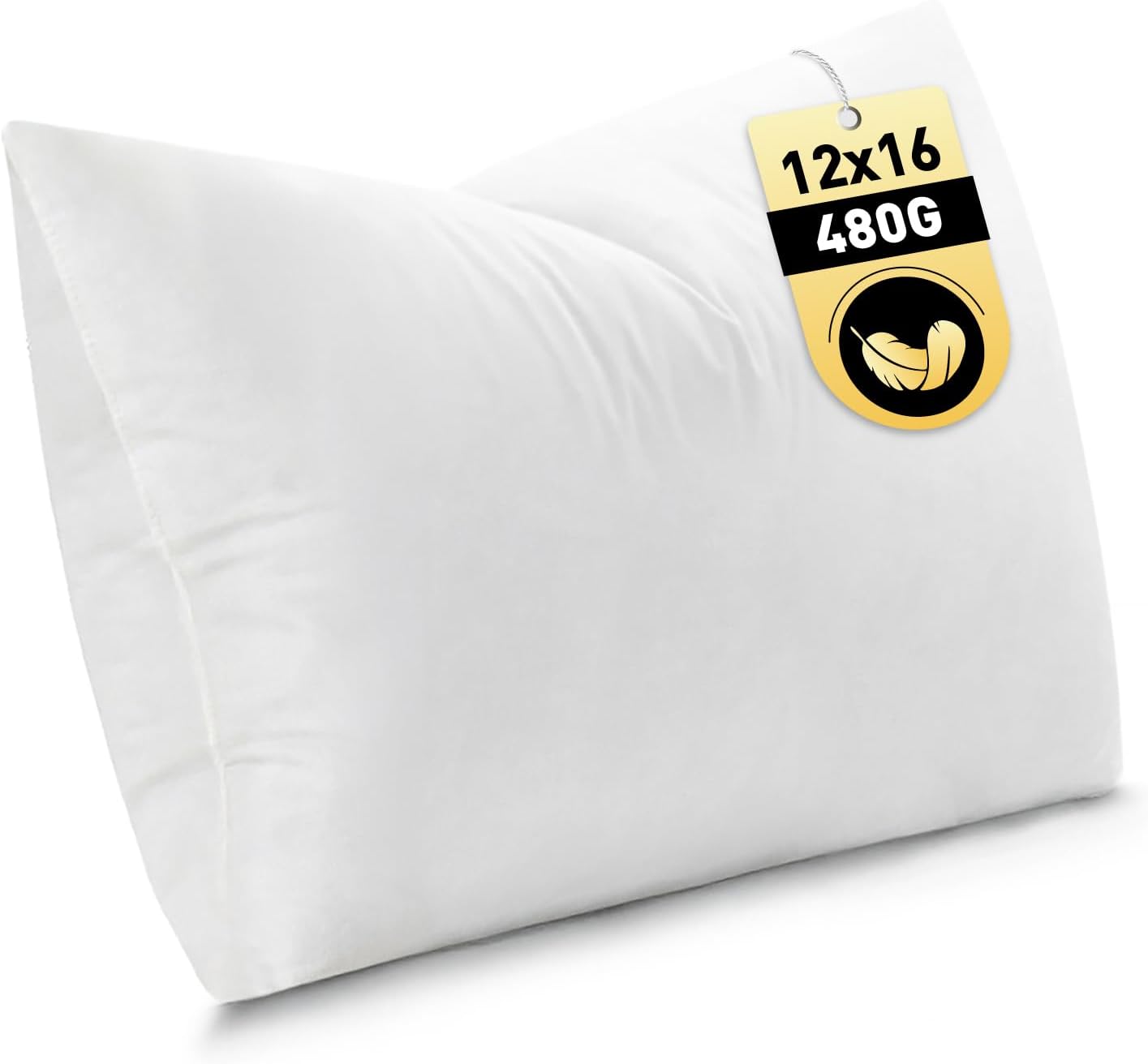 MIULEE 12x16 Inch Down Feather Pillow Insert,Fluffy and Comfy Throw Pillow with Cotton Fabric for Bed Couch and Sofa 12x16 Inch (Pack of 1)