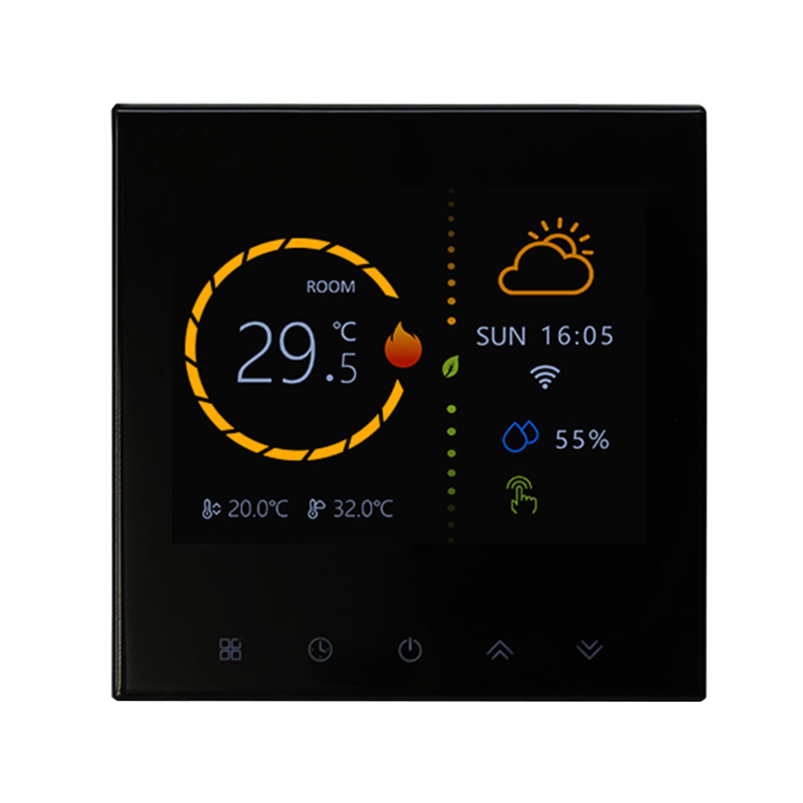 Termostato Intelligente Wireless, Regolatore di Temperatura Digitale, Controller di Riscaldamento Programmabile, Ideale per Uso Domestico (BLACK)