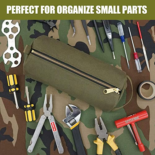 Rough Enough Small Tool Bag Pouch Multi Tool Storage Pliers Edc Organizer Pencil Case Box For School Art Supplies With Zipper Handle In Military Canvas #TOP1