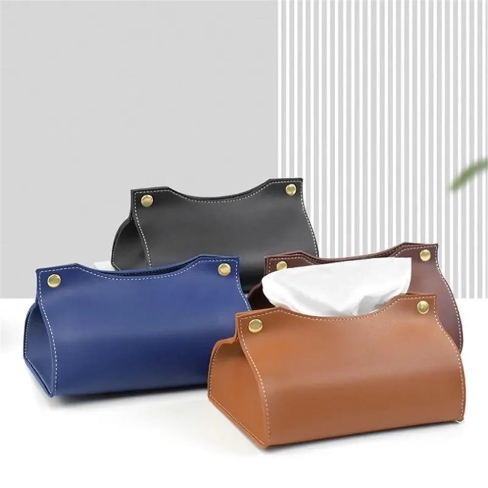 Taschentuchbox-Halter, PU-Leder, Organizer, for Zuhause, Couchtisch, Desktop, einfacher Serviettenhalter Couchtische(Schwarz)