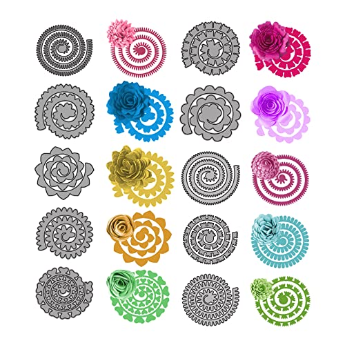 Lot de 10 matrices de découpe en métal en forme de spirale de fleurs 3D - Matrices de découpe en métal - Motif marguerite et guirlande de fleurs - Pour mariage Cover