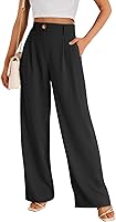 LILLUSORY Women's High Waisted Wide Leg Dress Pants - Pleated Flowy Trousers for Work & Casual Outfits