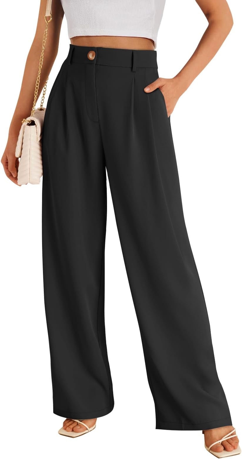 Wide Leg Dress Pants Women's High Waisted Dressy Trousers