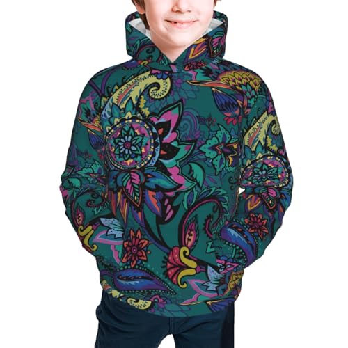 Oriental Paisley Kids Pullover Hoodies Boys Sweatshirts Girls Athletic Clothes with Pocket2