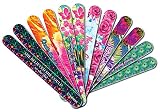 Creanoso She Believed She Could Emery Board (12-Pack) - Great Stocking Stuffers Gifts for Women - Beauty Essential - Keep Your Fingernails and Toenails in Tip-top Shape