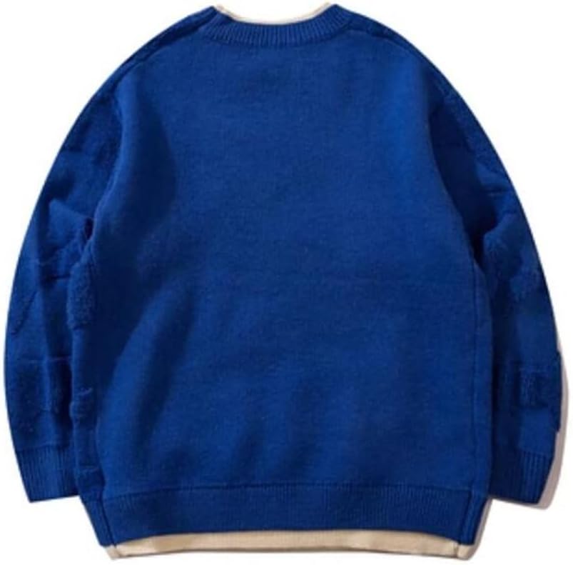 Fake Two Piece Knitted Shirt Top Men's and Women's Loose Round Neck Sweater