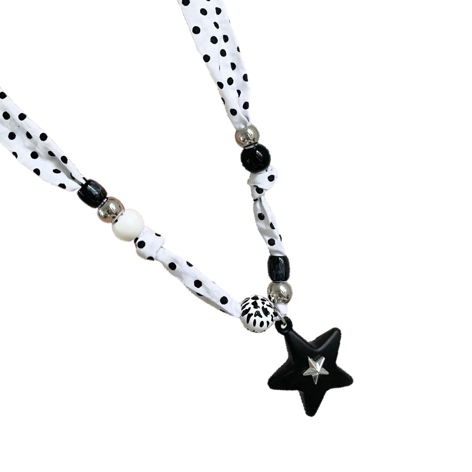 Collar de bufanda con cuentas de estrella de aleación resistente 8