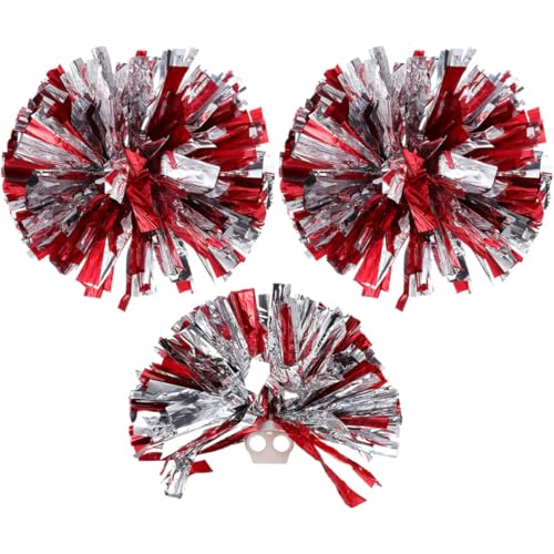 Totority Cheerleading Pompoms Set 3 Compact Pom Poms Hand Flower Balls for Sports