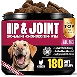 Glucosamine for Dogs Hip and Joint Supplement Chews, Chondroitin Joint Care for Dogs, Joints Chews for Dog, Dog Supplement for Pain Relief - 60-Day Satisfaction Guarantee -181 Ct