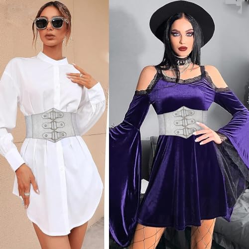 ALAIX Women's Corset Belt Extra Wide Stretchy Belts Elastic Waspie Waist Belts for Cosplay Halloween Costume Belts for Women2