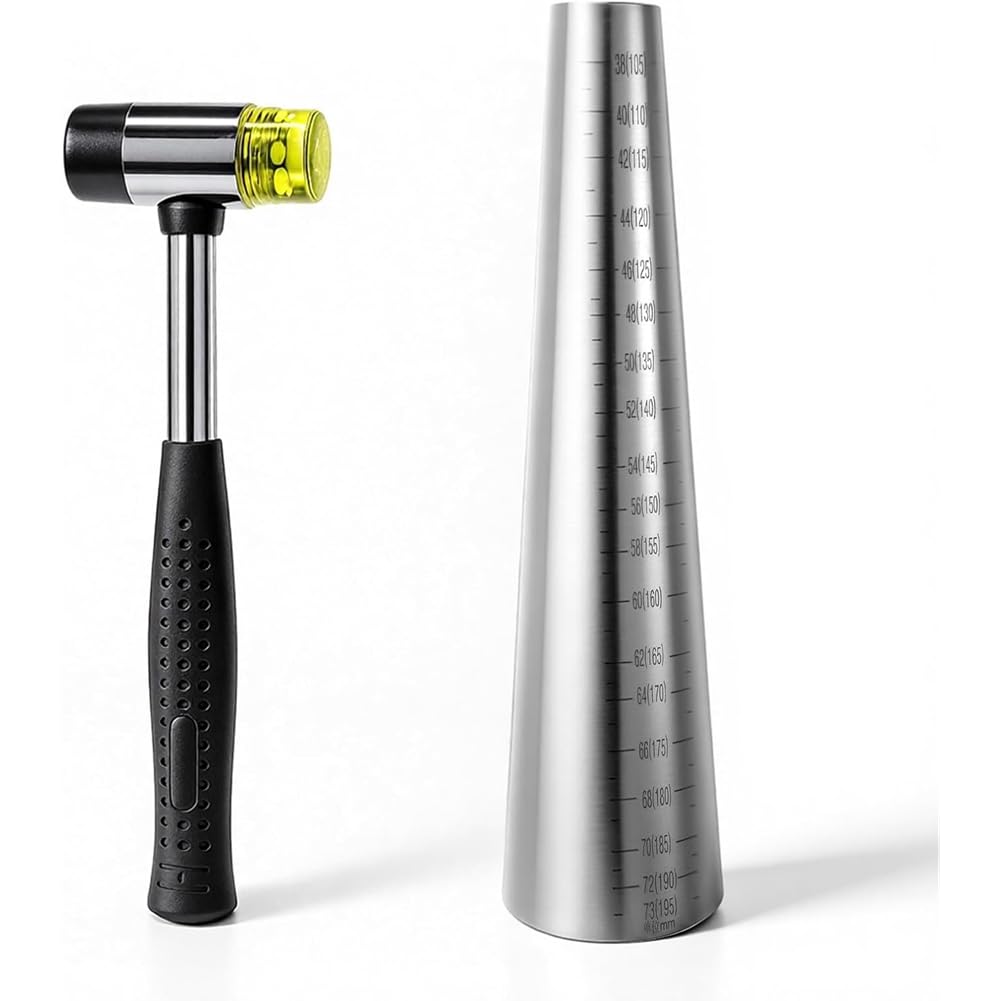 Ijsdnvjndx As Shown Bracelet Making Tool Including Two Way Rubber Hammer Graduated Adjustable Bracelet Mandrel Sizer Set Jewelry-Making