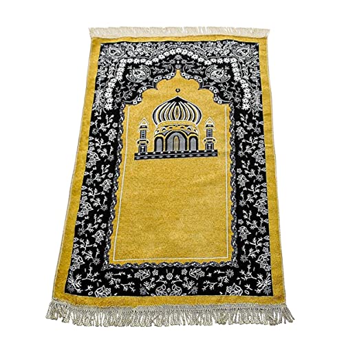 Tapis de prière pliable en chenille de coton CLMJHG doux et isolant