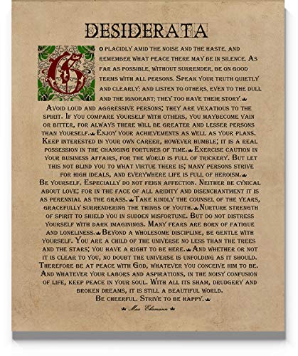 Desiderata Poem Wall Art 11 X14 Un Fra Buy Online In Colombia At Desertcart