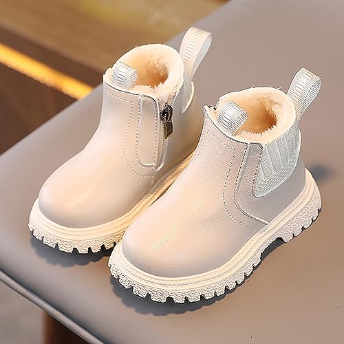 Kids Girls Ankle Bootie Side Zipper Short Suede Booties Slip on Faux Leather Booties Side Zip Low Heels Little Big Kid3