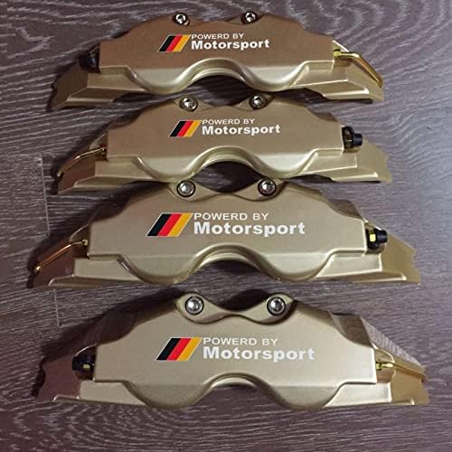 QLARDC 4個 absMのパワーモータースポーツステッカーとプラスチック製のディスクブレーキキャリパーカバー BMWフロントリア