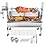 25W Rotisserie Grill With Wind Screen Roaster 48.6 Inch BBQ Outdoor Pig Lamb Rotisserie Roaster 176LBS/80KG Stainless Steel Charcoal Spit Rotisserie Roaster Grill For Camping Outdoor Barbecue