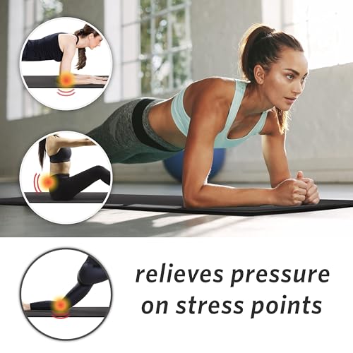 Image of MICRODRY Deluxe Fitness Exercise Yoga Mat for Home & Gym, Extra Thick for High Impact Training, Multi Layered Skid Resistant Surface, Odor Neutralizing with Carrying Strap