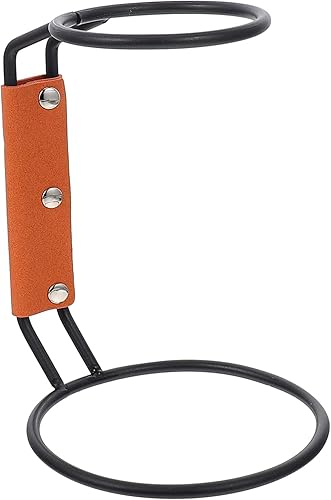 Soporte para gotero de café, soporte para taza de filtro, soporte para gotero de café de alambre de acero inoxidable con funda de cuero para filtros