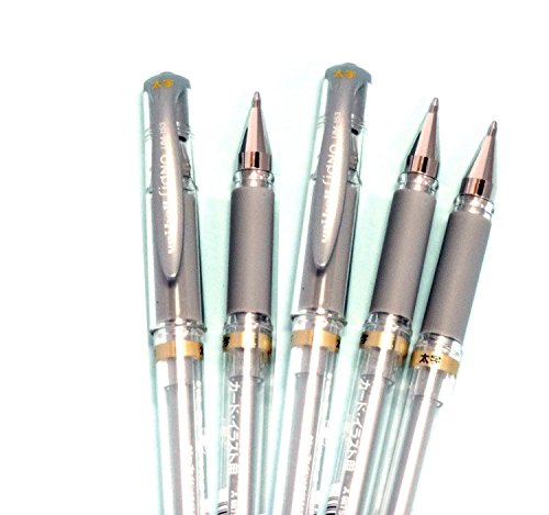 Uni-Ball Signo Broad Point Gel Impact Pen Silver Ink, 1.0Mm, 5 Pens Per Pack (Japan Import) #TOP2