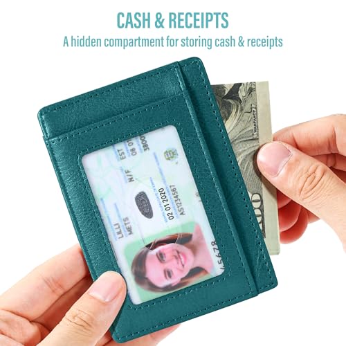 Image of Travelambo Slim Wallet Front Pocket Minimalist Leather RFID Blocking Medium Size
