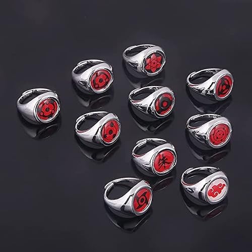 Duoamare Stainless Steel Anime Obito Tobi Ring Set Cheap Ring Accessories Cosplay For Men #TOP2