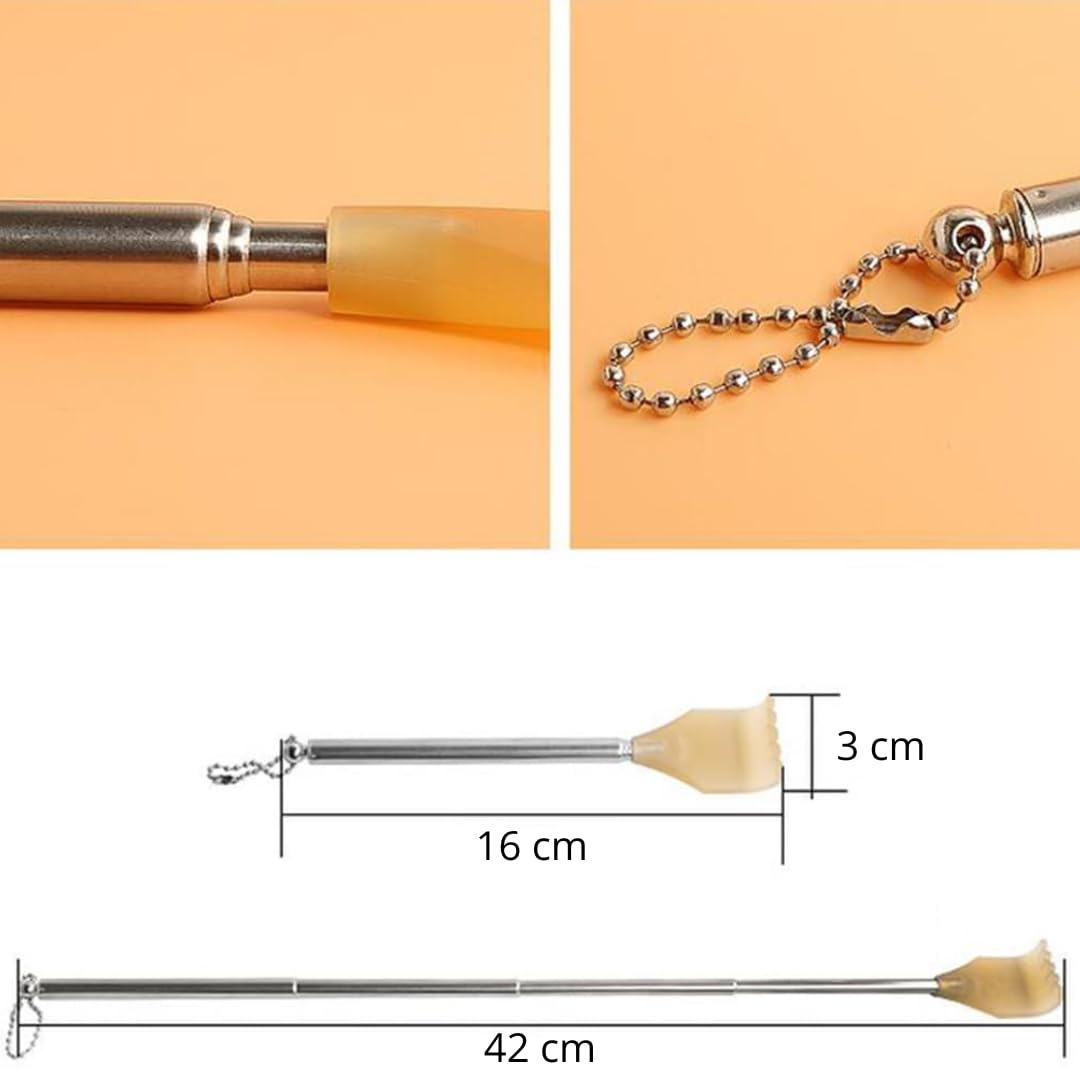 PARENCE. - Zestaw 2 wysuwanych drapaków - przenośne masażery ze stali nierdzewnej i tworzywa sztucznego - teleskopowe do 42 cm - 2 sztuki