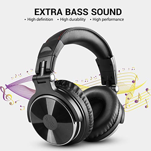 Fone de Ouvido P/Estúdio DJ OneOdio Pro-10 Black, Falante 50mm Neodimio Conexão P2 ou P10 Com Microf