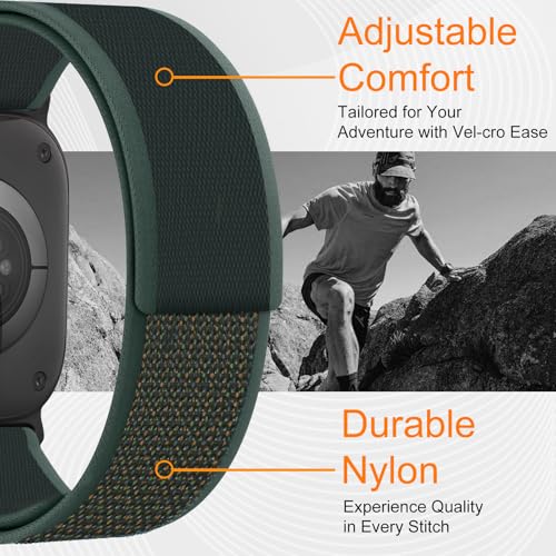 Trail Loop Nylon Strap - Compatible with Apple Watch Ultra 2 Strap/Ultra Straps 49mm 45mm 44mm Men Women, Braided Elastic Weave Sport Band for iWatch Ultra 2, iWatch Ultra Series 10 46mm SE/9/8/7/6/5 - Image 2