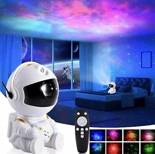 Projetor De Luzes Estrelas Galáxia Astronauta Com C Estrelas (Branco)