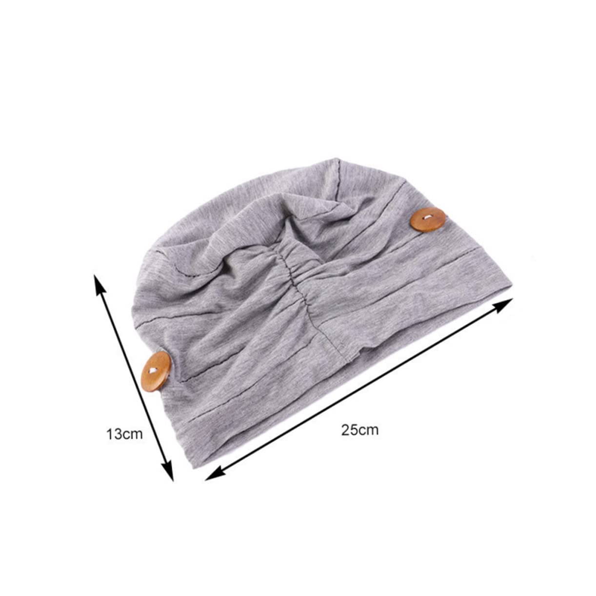 VANZACK Wrap Cap Strangulation-Proof Turban Chemotherapy Hat Modal Cotton Comfortable Head Cover for Hair Loss Grey