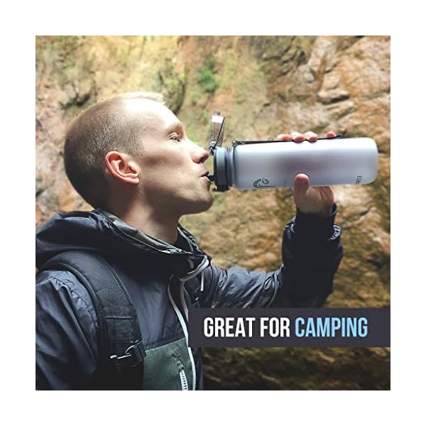 Embrava Best Sports Water Bottle - 32oz Large - Fast Flow, Flip Top Leak Proof Lid w/One Click Open - Non-Toxic BPA Free & Eco-Friendly Plastic - For Men & Women