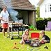 Kids Play Food Grill with Pretend Smoke Sound Light Kitchen Playset BBQ Accessories Camping Cooking Set Barbecue Toddler Girl Boy Toy 2 3 4 5 6 Year Old 4-8 Birthday Kid Toy Idea