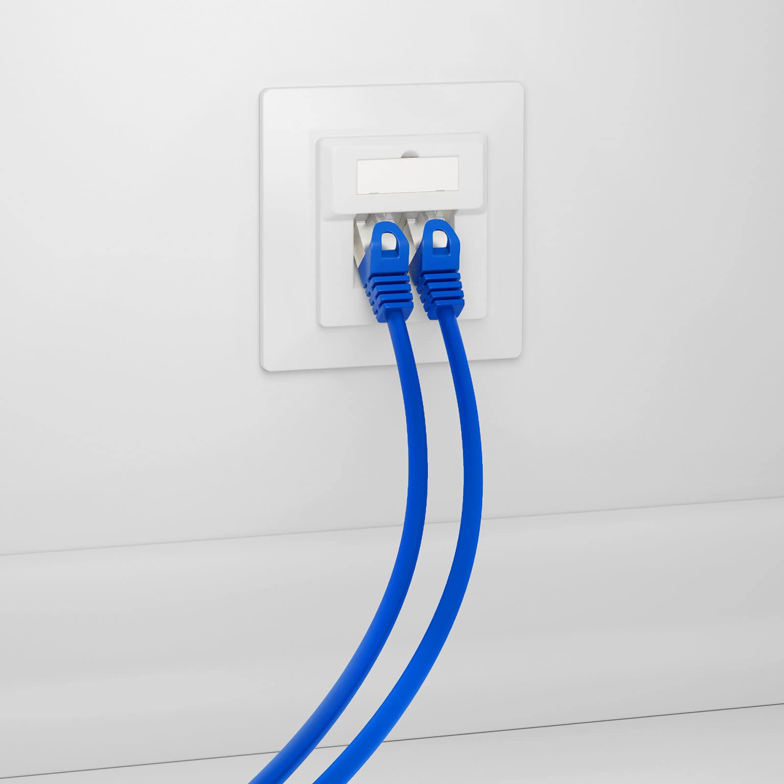 HB-DIGITAL - 10 enchufes de red con 2 conectores RJ45 cada uno, para cables de instalación CAT.5e, CAT.5 CAT 5e, EIA/TIA 568A&B 8P8C, color blanco