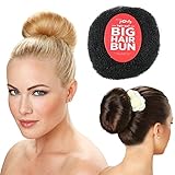 Hair-so? Massive 6 Inches Wide Big Hair Bun Extra Large Hair Doughnut Donut Bridal Wedding Hollywood Hair Style Bun Ring - Choose Colour- Brown, Black or Blonde (Black)