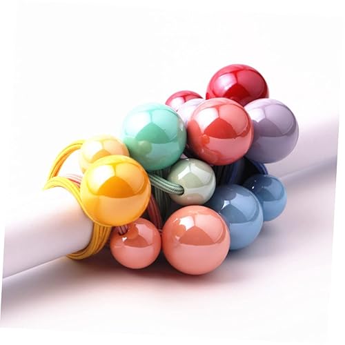 Miniatura 9 de FOMIYES 14 pares de diademas de color para el cabello, bandas elásticas para el cabello para niñas, ligas para el cabello grueso para niñas