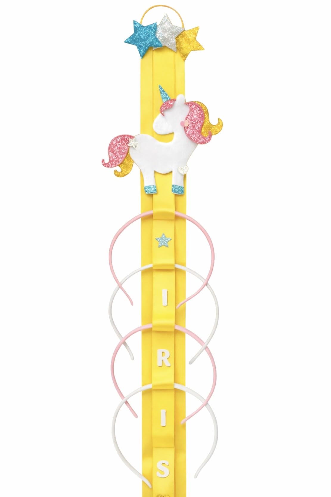 Generico TULLE E MERAVIGLIE Porta Cerchietti Bambina Unicorno Personalizzato con Nome Salvaspazio da Appendere in Cameretta Fatto a Mano in Italia Idea Regalo Compleanno Natale Nascita