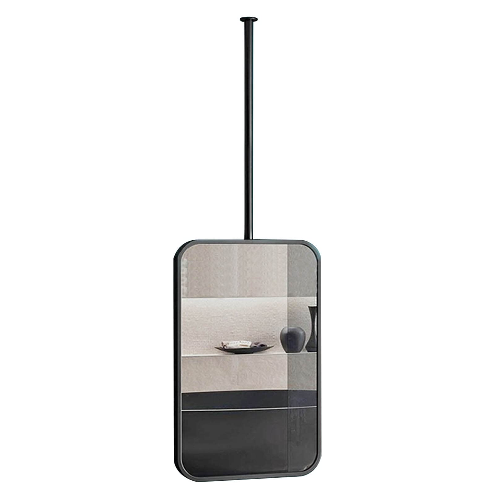 Miroir carré et rectangulaire 40x60 cadre métal noir suspendu