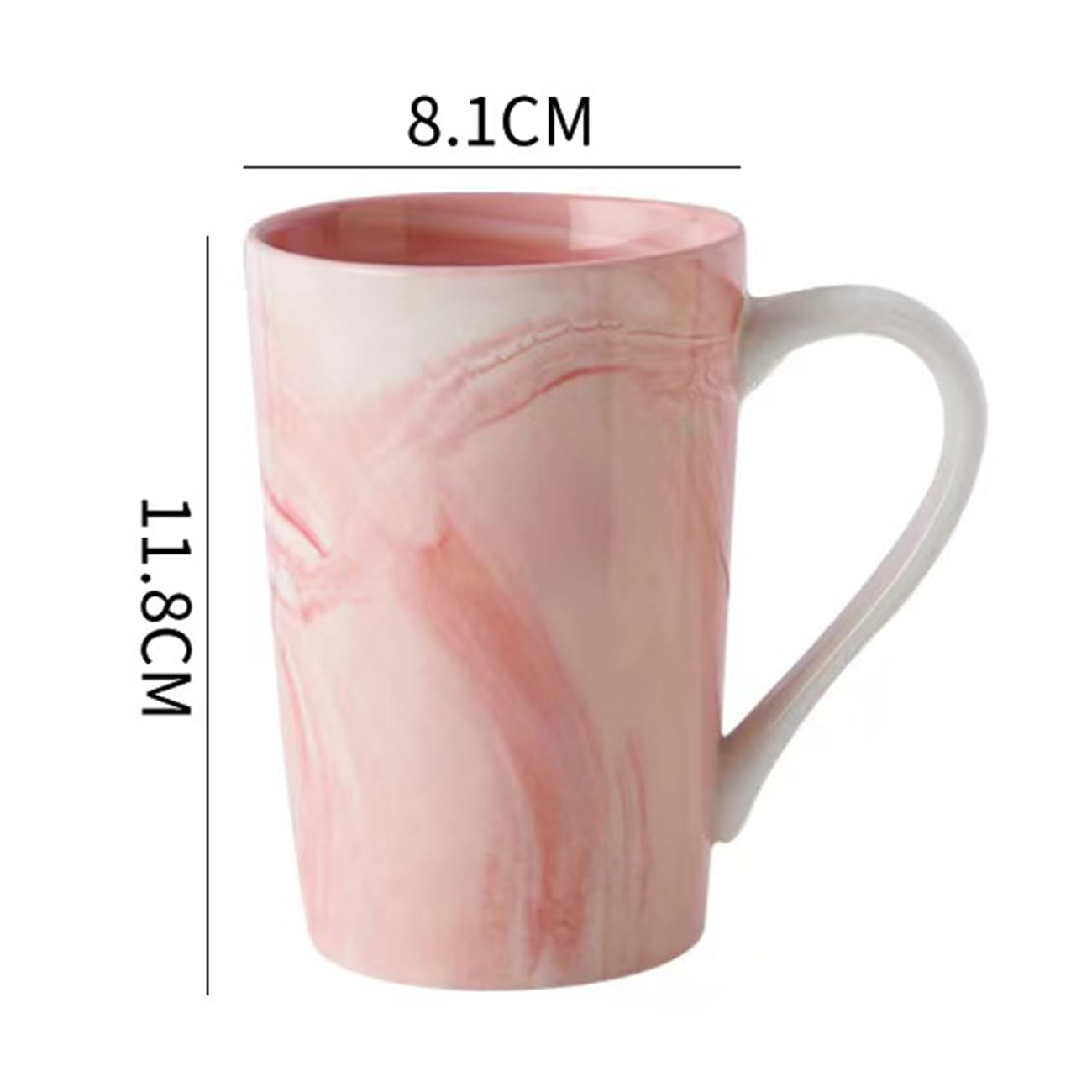 Hylruu 350ml Unique Coffee Mugs, Marble Ceramic Cup for Home and Office Microwave Dishwasher Safe, Set of 4, 2Gray & 2 Pink - Image 2