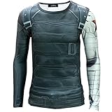 Mxnpolar Captain America 2 Winter Soldier Killer T-shirt Cosplay Costume XL