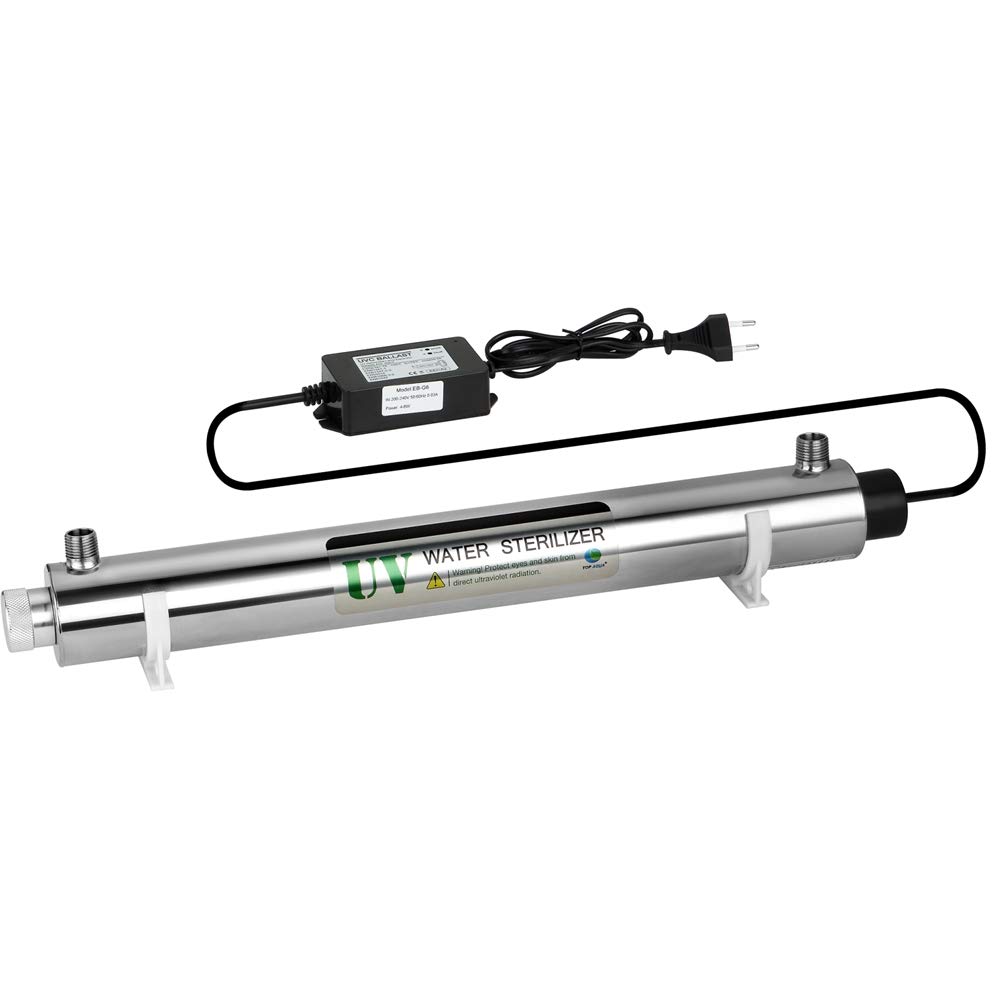 25W Ultra Violetto Acqua Disinfettante Sistema Di Filtrazione UV 6GPM (1.4 T/H) Ultra Violetto Luce Ingresso/Uscita 1/2 "Maschio Per Tutta La Casa Filtro Acqua Purificatore