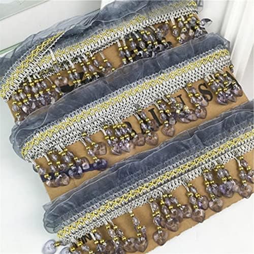 Home Product 11 Meter Curtain Fringe Tassel Lace Trimming Crystal Bead Ribbon for Sewing Sofa Cushion Tablecloth Tassel Decor Accessory