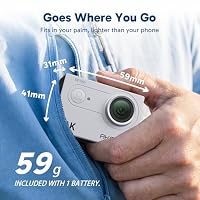 AKASO Action Cam EK7000 4K30FPS Action Kamera 170° Weitwinkel HD Unterwasserkamera 20MP WiFi wasserdichte Sport Kamera 2 Zoll LCD Bildschirm mit 2 Batterien (Silber) – Ansicht 7
